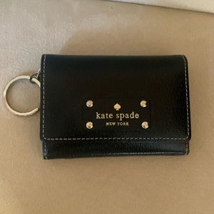 Kate Spade Card Slot key chain wallet black